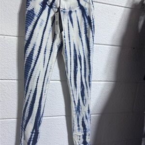 Chaser Blue and White Tie-Dye Leggings